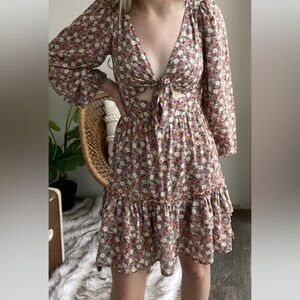 Billabong Floral Tie-Front Dress - Multicolor